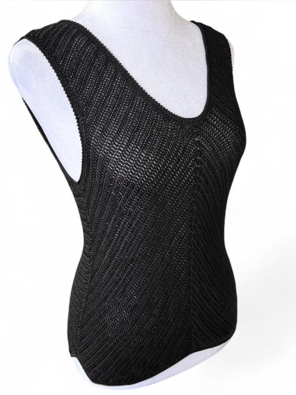 Cache Chic Black Knit Tank Top